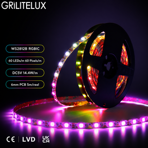 ไฟ LED แบบ Channel Letter รุ่น WS2812B DC5V 60 พิกเซล/เมตร แผงวงจร PCB ขนาด 6 มม. พร้อมระบบเดินสายแบบยืดหยุ่นในแนวแนวนอนสำหรับป้ายตัวอักษร - Product Image 1