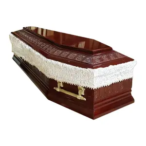 Vente en gros Cercueil en bois de style européen avec poignée en métal Fournitures funéraires