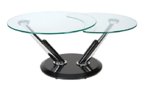 Table basse en verre moderne convertible et rotative Table de salon pliée Table de café de nombreuses options de couleur en usine