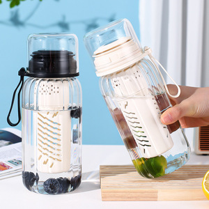 Prostar 660ml trái cây Infuser chai nước linh hoạt rõ ràng nhựa uống <span class=keywords><strong>Flask</strong></span> cho nước - Product Image 1
