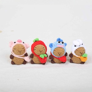 Hand Made Crochet Capybara Kapibala Capibara Keychain Woven Knit Capybara Crochet Amigurumi Dolls Animals Toys Plush Key <b>Ring</b> - Product Image 3