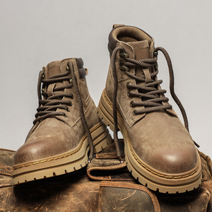 Bottines rétro <span class=keywords><strong>de</strong></span> marque <span class=keywords><strong>de</strong></span> créateur pour homme, style britannique, couleur marron, grandes <span class=keywords><strong>bottes</strong></span> jaunes, <span class=keywords><strong>bottes</strong></span> <span class=keywords><strong>de</strong></span> sécurité - Product Image 2