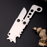 Couteau multifonction de survie pour le camping en plein air, en acier inoxydable de qualité industrielle, pliable, pour la chasse, format carte, personnalisable OEM, 4 cm