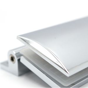 Bisagras de acero inoxidable para puerta de ducha de vidrio sin marco, clip curvo de 90 grados, acabado ligero, diseño minimalista duradero - Product Image 2