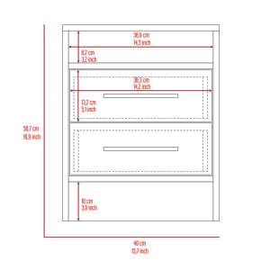 DB Rowley Modern Luxury 2-<b>Drawer</b> 1-<b>Shelf</b> Rectangle Nightstand European Style Black Wengue Pine Bedside Cabinet for Apartment Use - Product Image 6