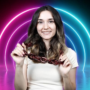 축구 축하 목걸이 아크릴 링크 체인 힙합 스타일 목걸이 대형 컬러 하드 플라스틱 팬 체인 - Product Image 4