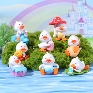 Figurines d'animaux mignons en forme de petit canard jaune, miniatures, décorations de bureau, décorations de jardin, PVC peint, intérieur/extérieur - Product Image 2