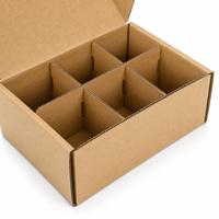 Boîte d'expédition en carton ondulé personnalisée, boîte à courrier en carton kraft avec séparateurs pour bouteilles, bocaux, bougies