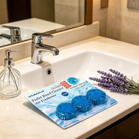 Tablettes nettoyantes automatiques pour réservoir de toilettes, bleues, à bulles, pour usage hôtelier