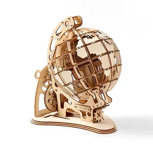 Holle Ontwerp Draaibare 3d Houten Globe Puzzel Moeilijke Puzzel Model Kits Voor Volwassenen