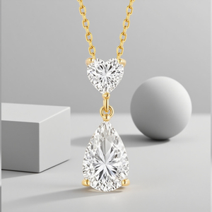 925 Sterling Silver Moissanite Mặt Dây Chuyền Hình Quả Lê Mặt Dây Chuyền Vòng Cổ Thấp Key Phong Cách Sang Trọng Thích Hợp Cho Đám Cưới Và Engagements - Product Image 6