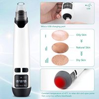 Extracteur de points noirs rechargeable USB-C, aspirateur beauté, nettoyeur de pores du visage, utilisation domestique, écran LCD, appareil portable étanche