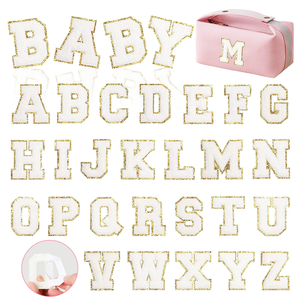 Parches de Letras Autoadhesivos Personalizados, Bordados en Tela con Letras Inglesas Doradas, Parche de Chenilla de 5.5cm - Product Image 1