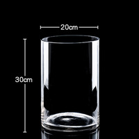 Vase décoratif simple de grande taille transparent sur pied droit pour le salon Contenant de fleurs