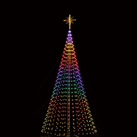 Décoration de Noël et d'Halloween : Motif LED Géant en Forme de Cône, Éclairage d'Arbre, Guirlande Spirale Artificielle Unique, Étanchéité IP65 pour Extérieur