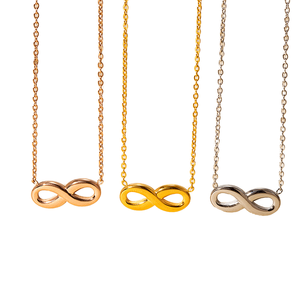 Collana alla Moda e di Alta Qualità in Acciaio Inossidabile Placcato Oro 18K, Gioiello Impermeabile a Forma di Simbolo <span class=keywords><strong>Infinito</strong></span> per Feste - Product Image 2