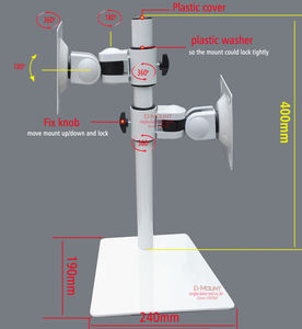 Supporto da Scrivania DL-AOC1-D per <span class=keywords><strong>Doppio</strong></span> <span class=keywords><strong>Monitor</strong></span>, Regolabile in Altezza 10-27 Pollici, Base in Metallo da 25 Pollici, Capacità 10kg, <span class=keywords><strong>Staffa</strong></span> LCD - Product Image 3