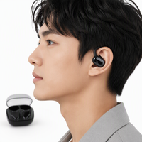 Earphone Bluetooth Open Ear dengan Pengait Telinga, Headphone Nirkabel, Indikator Baterai LED untuk Gaming dan Olahraga