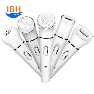 5 In 1 Multifunction Beauty Skin Care Callus Remover Lady Shaver Facial Cleansing Brush Legs Arms Bikini Hair Remover Epilator