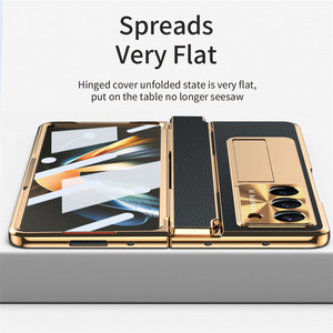 เคสกันกระแทกแบบเต็มตัวสำหรับ Samsung Galaxy <span class=keywords><strong>Z</strong></span> <span class=keywords><strong>Fold</strong></span> 7 W26 6 / 5 / 4 3  วัสดุ PC+ หนัง  พร้อมฟิล์มกันรอยแบบเทมเปอร์  และขาตั้งแบบพับได้ - Product Image 5