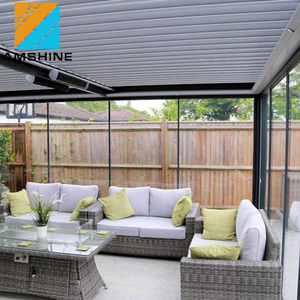 Pérgola <span class=keywords><strong>de</strong></span> Aluminio para Jardín <span class=keywords><strong>de</strong></span> 20X12 PIES, 24X14 PIES, 30X15 PIES <span class=keywords><strong>con</strong></span> Techo Bioclimático <span class=keywords><strong>de</strong></span> Láminas Ajustables y <span class=keywords><strong>Cortinas</strong></span> o Láminas Laterales Opcionales - Product Image 1