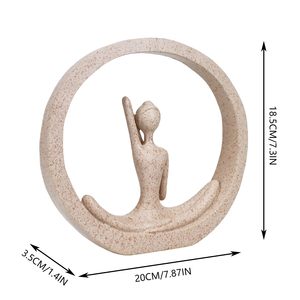 Statue de femme en yoga en grès, sculpture zen moderne, figurine de yoga pour la méditation, décoration de maison, bureau, bibliothèque, cadeaux abstraits - Product Image 6