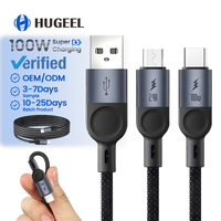 Cable USB-C de 100W para Carga Rápida PD, Cable de Datos USB 3.0 de 1m, Cables USB C de Cobre Puro para Teléfono, Tableta, Portátil, Kit de Cargador