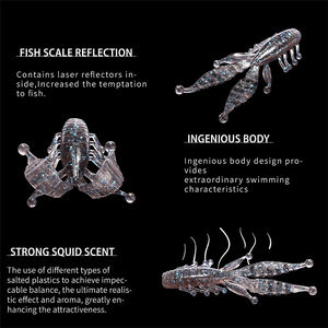 Coquet Banshees souple Wobblers appât poisson bionique calmar poulpe Craw Silicone PVC leurre 8 pièces/sac vente <span class=keywords><strong>en</strong></span> gros inventaire leurre souple - Product Image 3