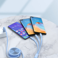 Câble de charge USB Android 2 en 1, fabrication OEM, charge rapide, USB type C, chargeur rétractable, câble USB 3 en 1, enrouleur de câble