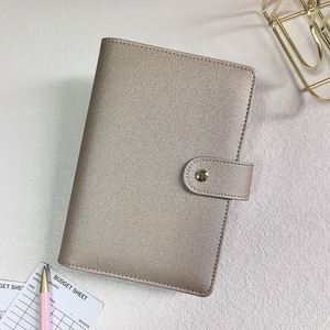 Vente en gros directe usine : Classeurs à anneaux A6 en cuir doré de luxe, organisateurs de budget, couvertures de planificateur et classeurs pour enveloppes de trésorerie - Product Image 4