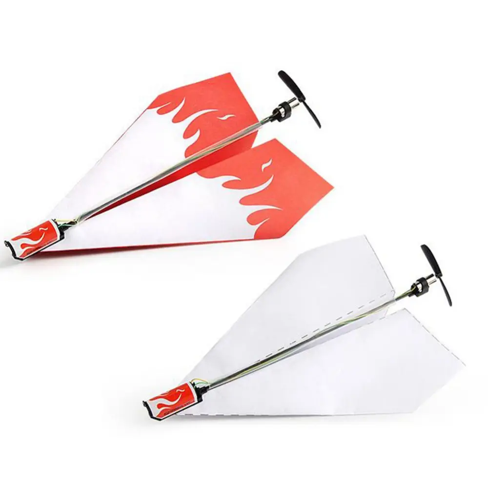 DIY Flying Power Up Paper Plane Electric Airplane Conversion Model Kit Classic Educational science stem Toys For Kids