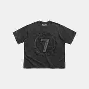 T-shirt court SINS BOXY 100% coton, col rond, style streetwear, manches courtes, tissu épais - Product Image 1