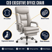 Chaise de bureau en cuir PU à dossier haut ALINUNU, directement de l'usine, pour bureau de PDG, chaise pivotante ergonomique pour cadres
