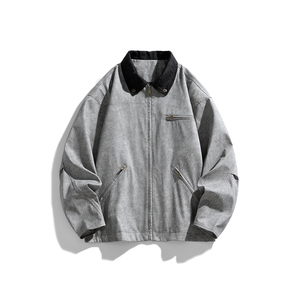 Manteau japonais personnalisé avec logo, pour homme, printemps-automne, marque de mode, design américain, double fermeture éclair, revers, coupe ample - Product Image 2