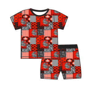 Maßgefertigtes Blumen-Patchwork Bedrucktes Reißverschluss-Babykleidungsset aus Bambus - Product Image 3