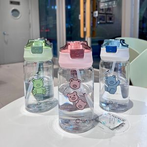 Garrafa de Água Plástica Meka Md143 520ml com Canudo de Urso de Desenho Animado para Crianças, Ideal para Escola e Acampamento - Product Image 5