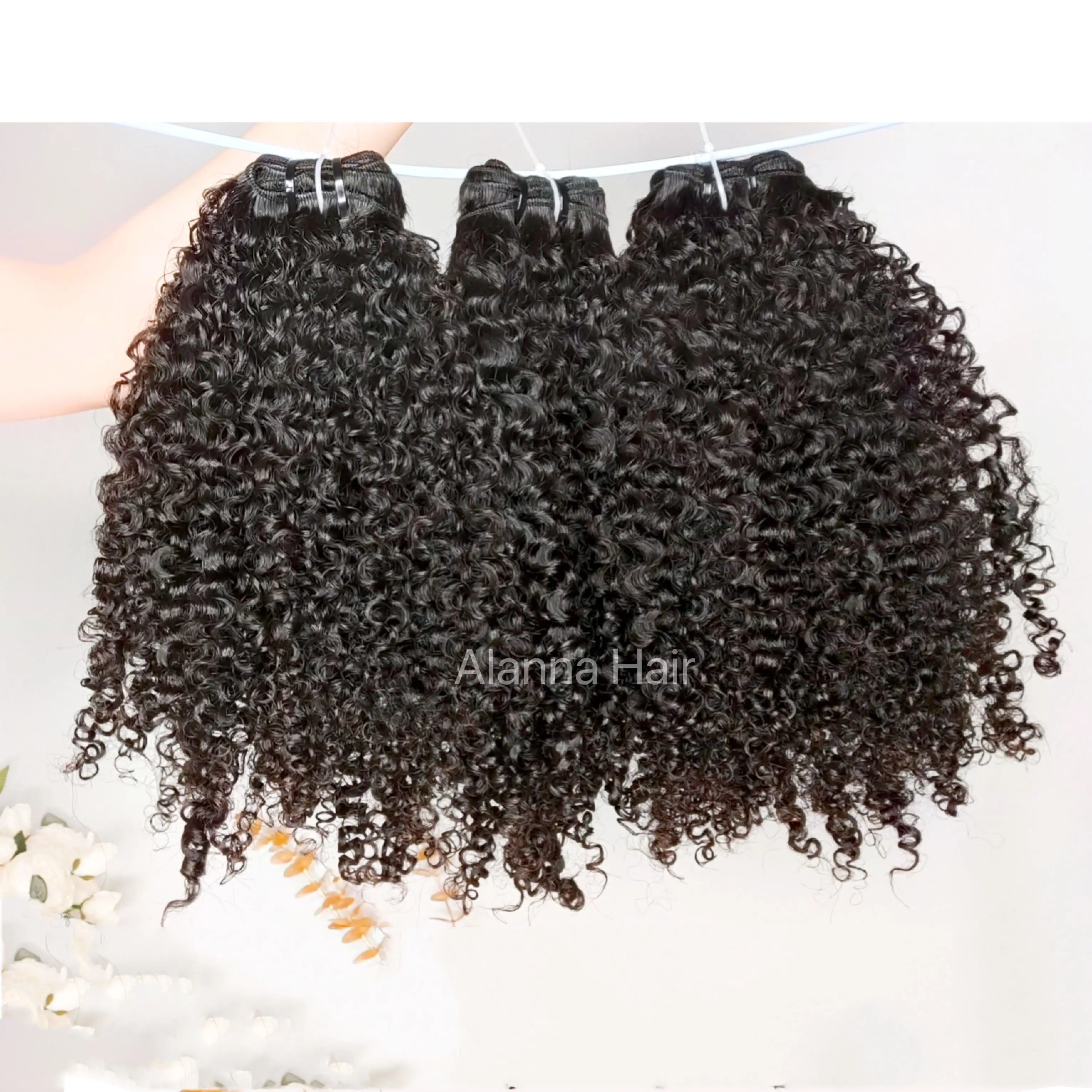 Hot Selling 100% Raw Cambodian Kinky Curly Human Hair Weave Virgin 3C Soft Kinky Curly Cambodian Hair Bundles