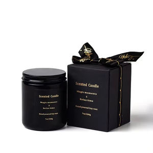 Velas Aromáticas de Lujo en Frascos de Vidrio, Color Negro, Velas Perfumadas Personalizadas - Product Image 1