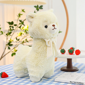 Peluche <span class=keywords><strong>di</strong></span> Alpaca Carino, Morbido Pupazzo con Fiocco Decorativo, Regalo <span class=keywords><strong>di</strong></span> Compleanno per Bambini, Decorazione per Casa, Camera da Letto, Divano <span class=keywords><strong>e</strong></span> Oggetto da Collezione - Product Image 2