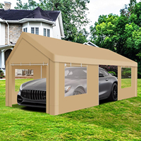 Abri de voiture 12x20 pieds, garage portable robuste 2.0 avec structure thermolaquée (mieux que galvanisé), abri imperméable pour voiture