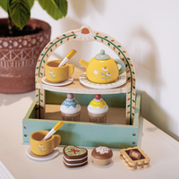 Enfants Simulation maison service à thé jeu de rôle aire de jeux éducation précoce après-midi thé Dessert gâteau en bois thé jouets