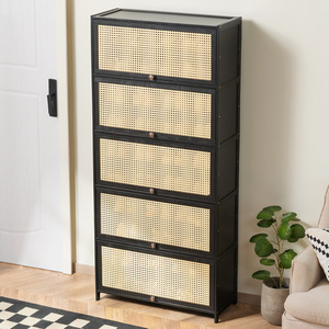 Étagère à chaussures grande capacité, gain de place, rangement d'entrée, multifonctionnelle, design en bois massif pour usage domestique - Product Image 2