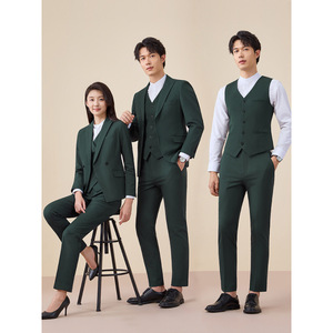 Dark Green Suit Set Unisex Formal Business Attire For Daily Workwear - Product Image 4