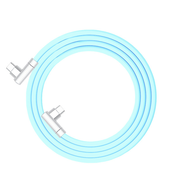 240W USB C to USB C Cable Right Angle C to C Cable Fast Charging Soft Silicone Type-C Data Cable for iPhone 15 16 17 18 Pro Max