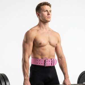 Ceinture de musculation unisexe en cuir de vachette avec boucle antidérapante, support lombaire robuste pour l'entraînement de force et les séances de gym - Product Image 1