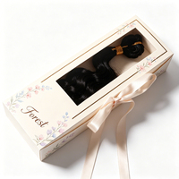 Boîte d'emballage personnalisée de luxe pour extensions de cheveux Forest Packing, boîtes en carton pour perruques avec fenêtre et ruban