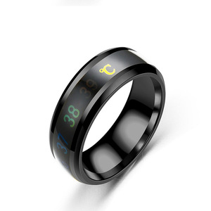 Stainless Steel Temperature <b>Ring</b> Intelligent Sensitive Color-changing <b>Titanium</b> Steel Couple <b>Ring</b> Wholesale <b>Black</b> Gold <b>Ring</b> - Product Image 5