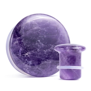 Đá tự nhiên Tai thịt đường hầm cắm xuyên bùng phát duy nhất với O-ring thạch anh tím đá Tai Đo giãn nở 3-16mm - Product Image 1