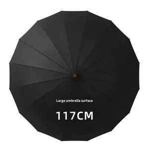 Paraguas de Golf Publicitario de Metal Ampliado con Protección Contra Lluvia y Viento, Semiautomático, con Logotipo Personalizado y Mango de Madera - Product Image 2