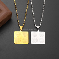 Pendentif Collier Gravable en Acier Inoxydable Style Arabe pour Hommes, Breloque Militaire Personnalisable, Bijoux de Mode Moyen-Orient